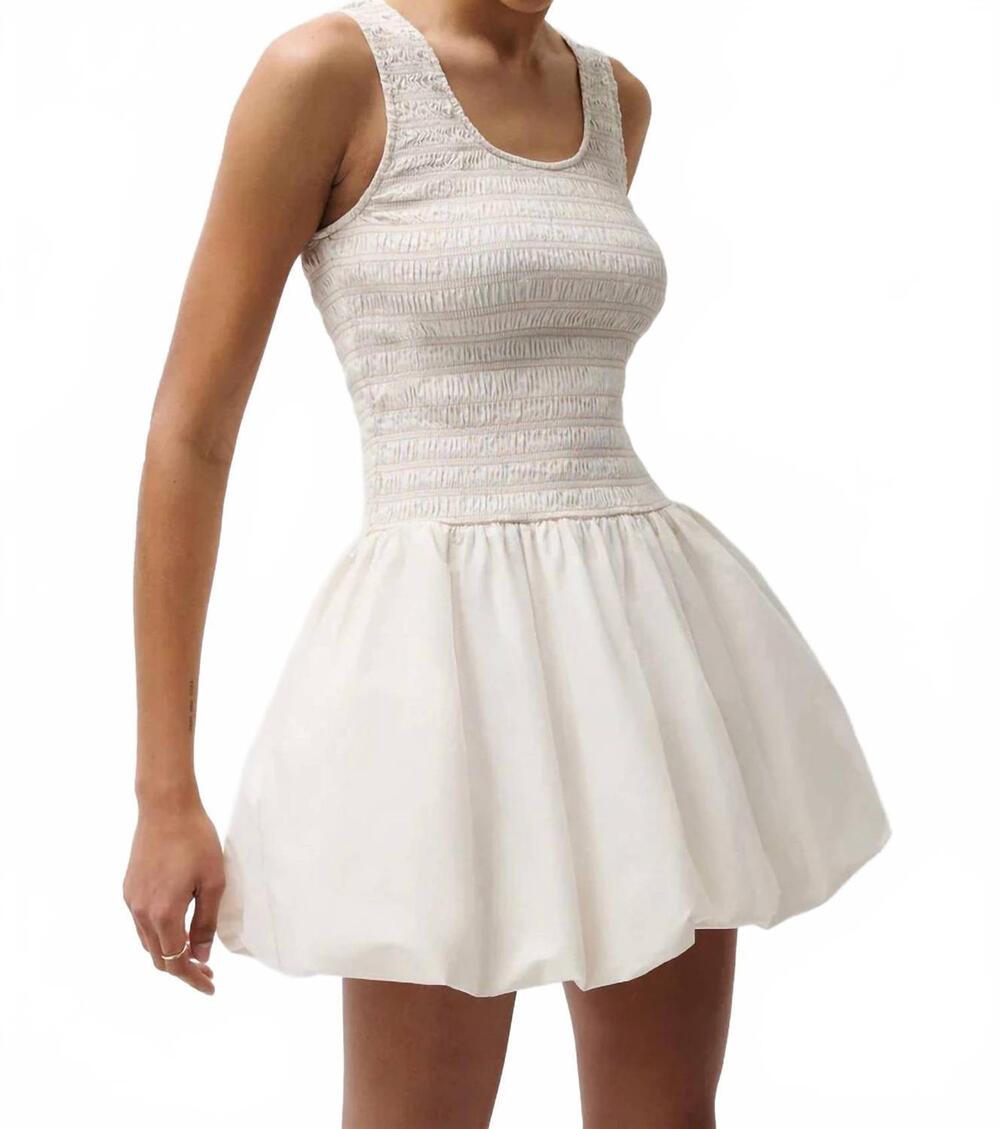 NEW PISTOLA ilona bubble hem dress in soft white